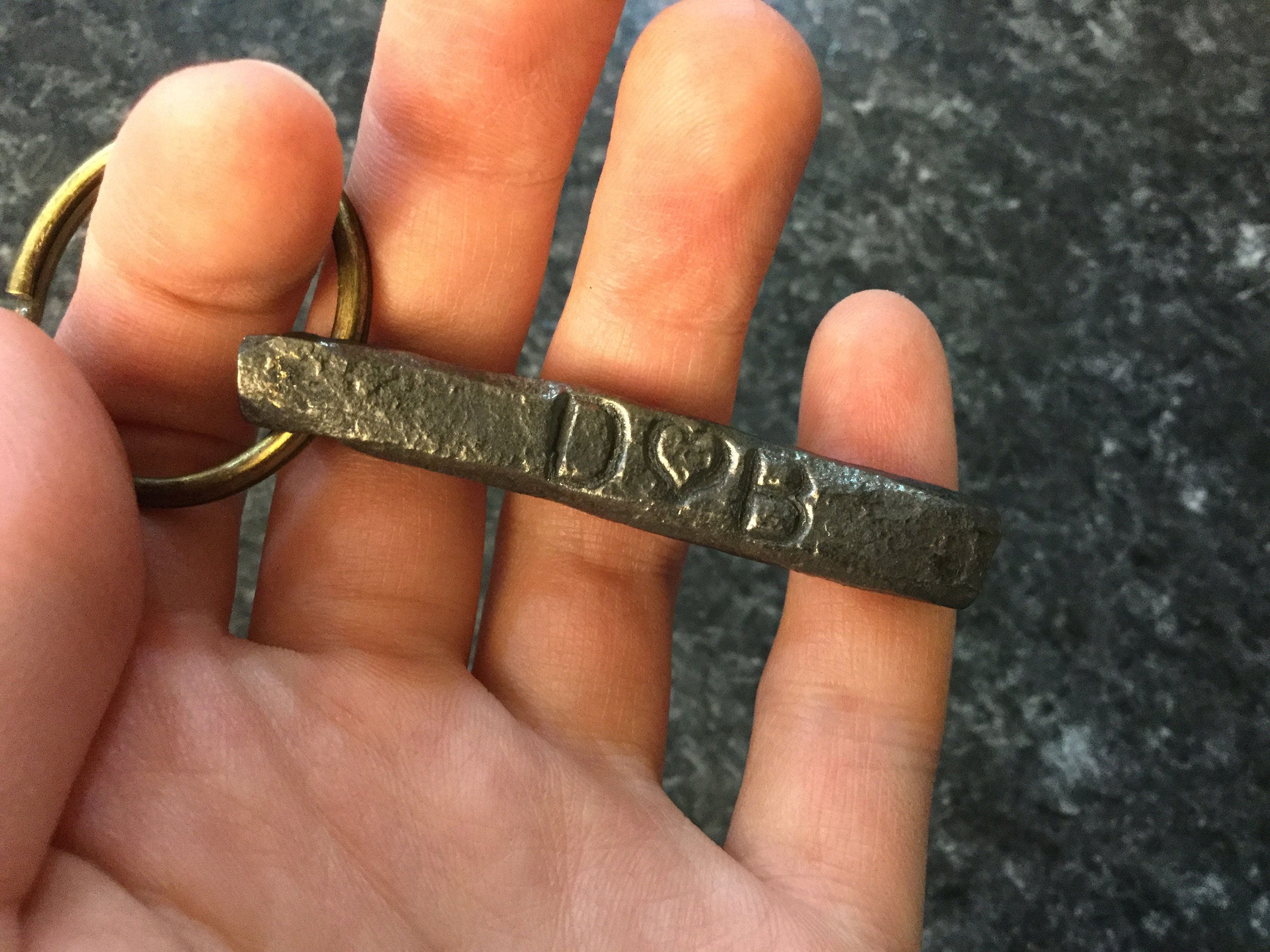 6th Anniversary Blacksmith Made Keychain Custom Keychain Etsy