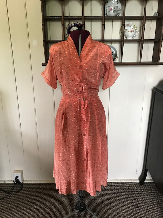 1940s pink daydress