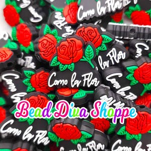 Set of 2 - 27mm x 27mm- like a flower - focal  beads - diy jewelry making - beaded pens - keychains - bracelets