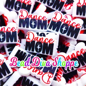 Set of 2 - 20mm x 30mm - dance mom ballerina- focal  beads - diy jewelry making - beaded pens - keychains - bracelets