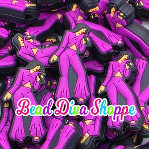 Set of 2 - 35mm x 17mm - tex mex queen - focal beads - diy jewelry making - beaded pens - keychains - bracelets (copy)