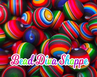 Set of 10 - 15mm - mexican serape - round silicone beads for diy and jewelry making supplies - keychains - beaded pens