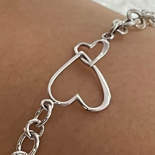 35% Off NO Coupons Needed, Sterling Silver Intertwined Hearts Bracelet