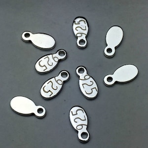 Sterling Silver .925 Hallmark Charms - 10 Pieces, Quality Tag