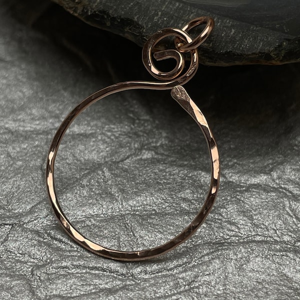 35% Off NO Coupons Needed, Rose Gold Filled Handmade Swirl Charm Holder,  Hand Forged Pendant