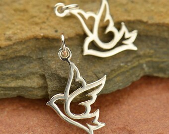 20pcs Craft Supplies Double Sided Dove Charms Dove Charms Armor of God Charm Findings Bird Charms Turtle Dove Charms