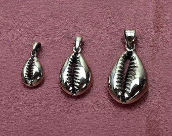 gift pendant, Cowrie Shell Pendant,Money Cowrie Shell Pendant Sterling Silver Cowrie Shell pendant,Handmade shell Jewelry Pendant