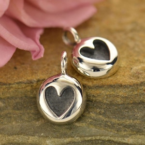 Thai Cast Sterling Silver Heart Charm, Heart Charms