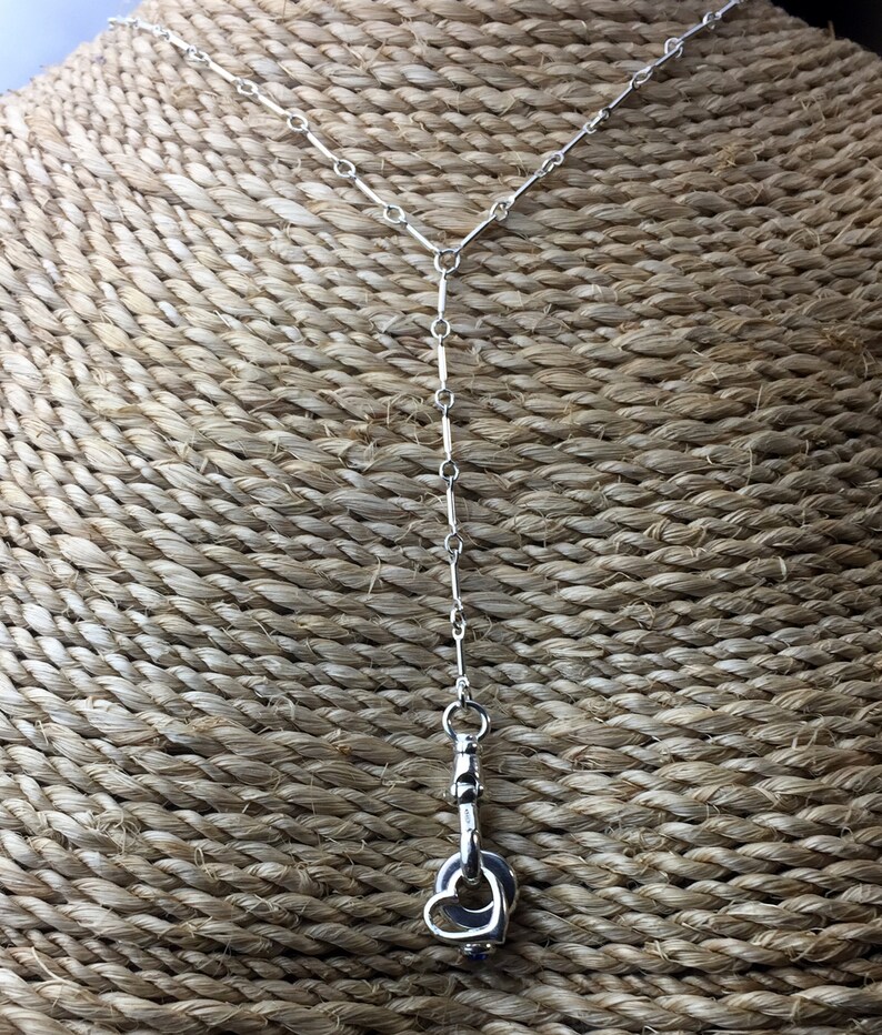 Sterling Silver Y Link Necklace Swivel Clasp Necklace Charm Etsy