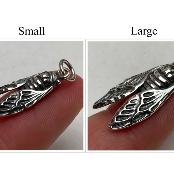 35% Off NO Coupons Needed, Sterling Silver Cicada Charms, Two Sizes Available Small - Large