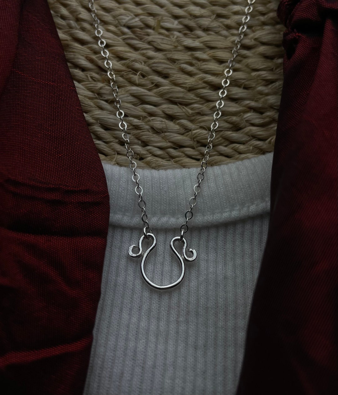 Sterling Silver Charm Holder Necklace, Sterling Silver Pendant Holder