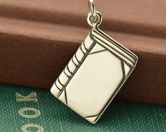 35% Off NO Coupons Needed, Sterling Silver Flat Plate Book Charm, a1609, Book Charms, Book Worm, Hobby Charms