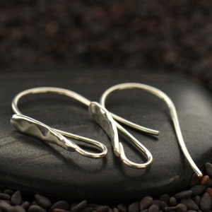 35% Off NO Coupons Needed, Sterling Silver Earring Findings, T2913, Hammered Teardrop Front Ear Wires, Earrings,