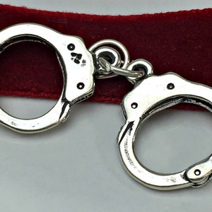 Sterling Silver Large Handcuff Charm, Handcuffs Charm, Friendship Charms