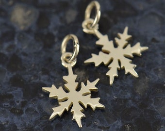 Sterling Silver Snowflake Charm, Snowflake Charm, Ice Cycle Charm, Christmas Charm