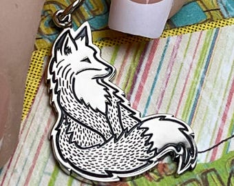 On Sale, Sterling Silver Fox Charm, Wildlife Charms, S6278