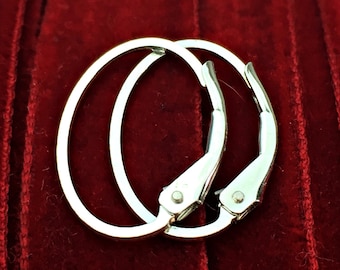 Sterling Silver Interchangeable Leverbacks - Earring Findings, Earring Parts, Jewelry Supplies, Oval Shape, Earring Hooks