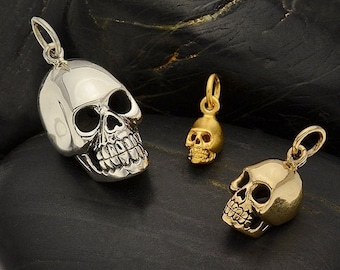 4Pieces Skull Head Skeleton Charms Ghost Pin Shaped DIY HandCrafting Jewelry 