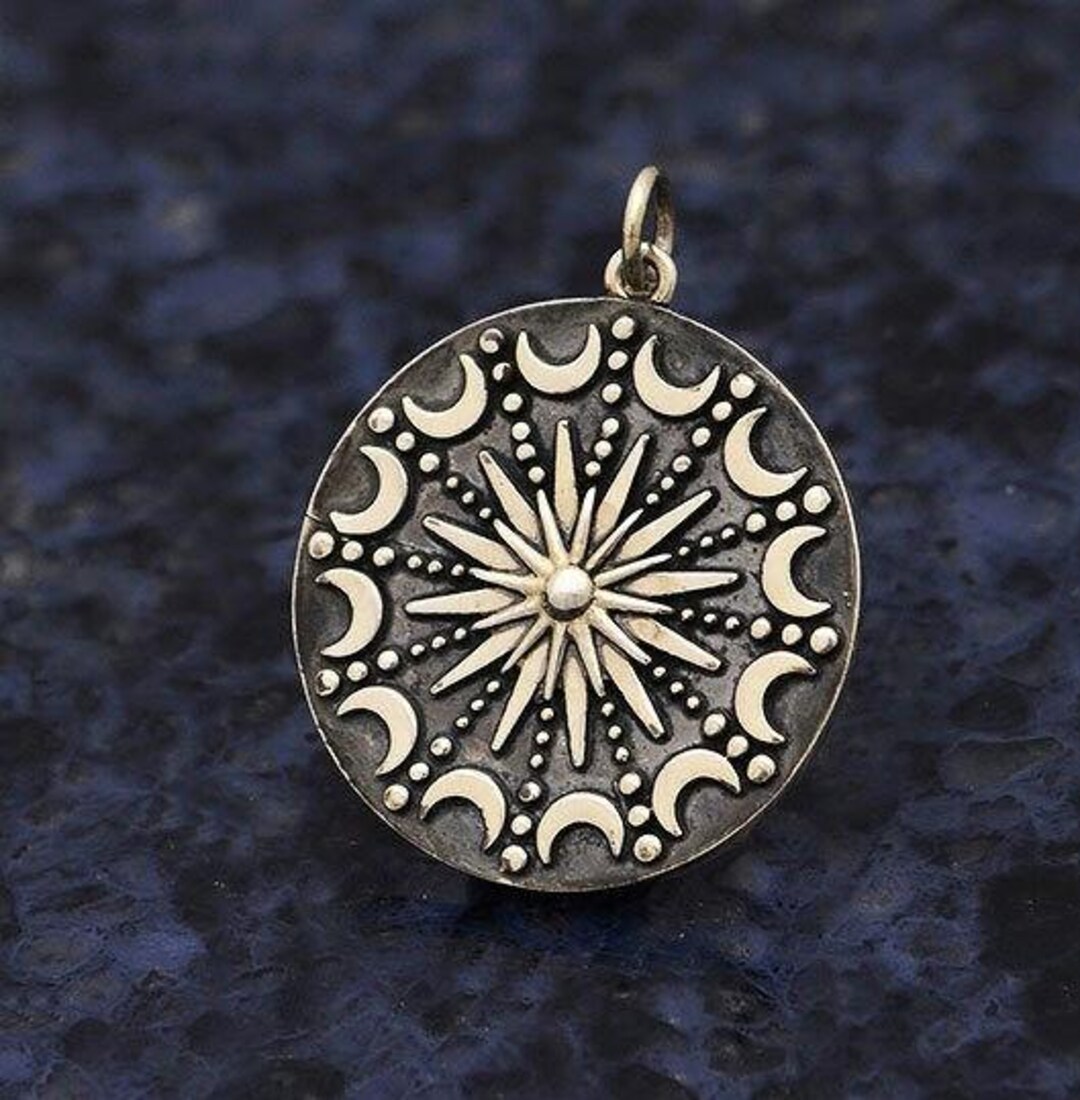 Sterling Silver Sun and Moon Mandala Pendant A4144, Lotus Mandala ...