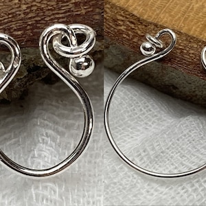 Sterling Silver Handmade U Hook Charm Holder, Ball End Charm Holder, Sterling Silver Charm Holder