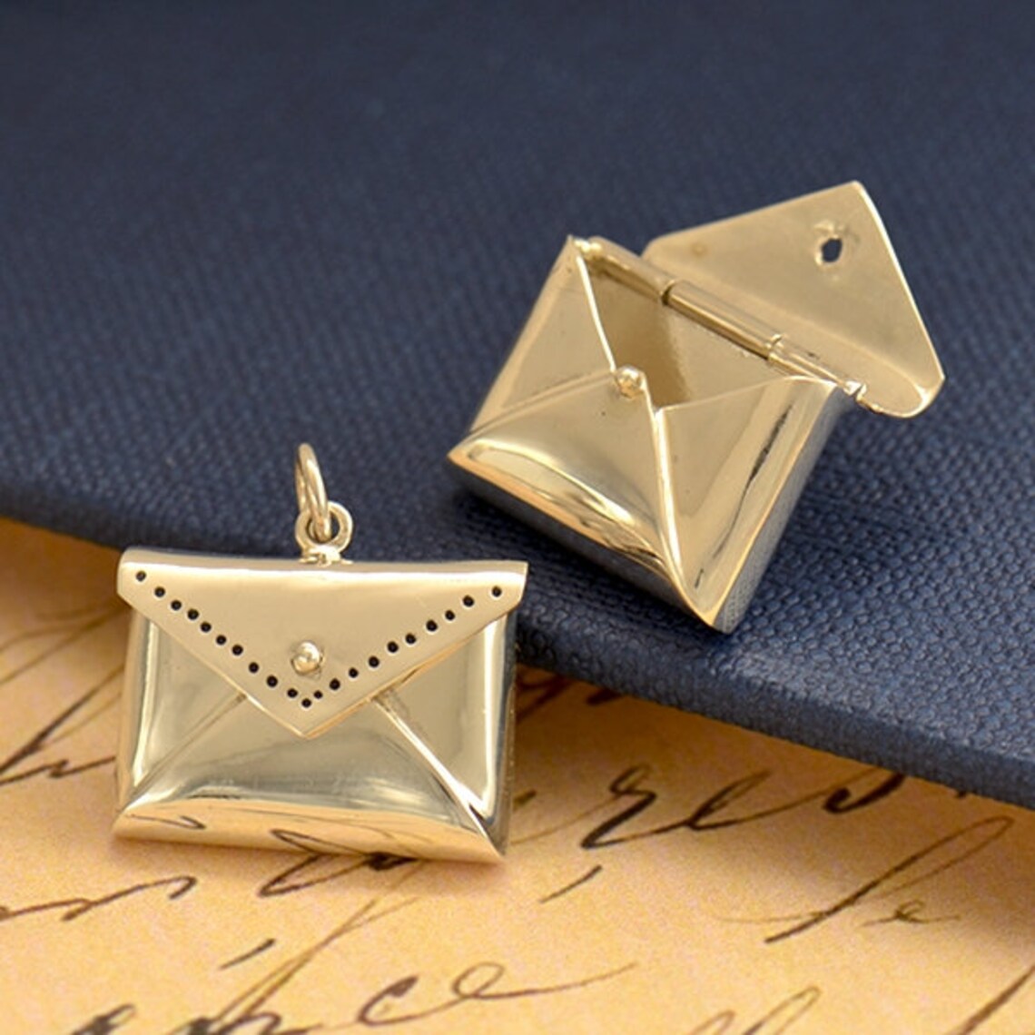 Envelope Locket Pendants Sterling Silver Envelope Pendants Etsy