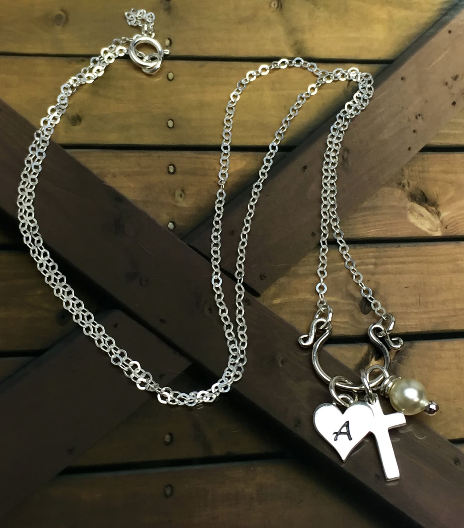 Sterling Silver Charm Holder Necklace Sterling Silver Pendant Etsy