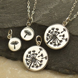 Breloques pissenlit, pendentifs pissenlit, breloque pissenlit en argent sterling, breloque pissenlit en bronze, breloque pissenlit or