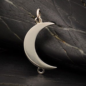 35% Off NO Coupons Needed, Sterling Silver Vertical Crescent Moon Link, A4176