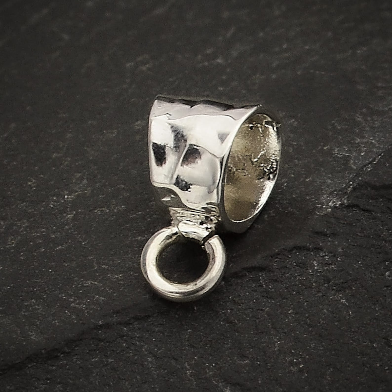 Sterling Silver Pendant Bail With Front Facing Open Ring Etsy