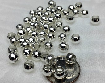 Cuentas redondas de plata de ley con agujero grande de 6 mm, cuentas redondas de plata de ley, cuentas de 6 mm, cuentas con agujero grande