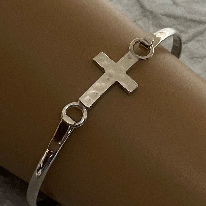 M Designs Jewelry Hammered Cross Drop