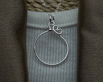 35% Off NO Coupons Needed, Sterling Silver Handmade Swirl Charm Holder, Sterling Silver Charm Holder Pendant