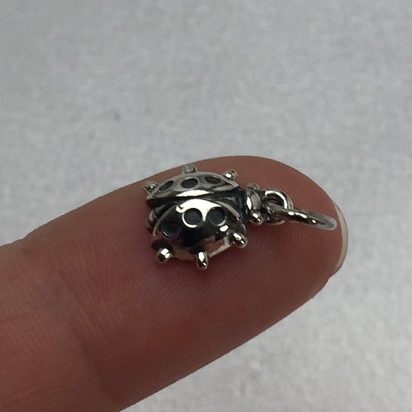 Sterling Silver Ladybug Charm - Bug Charm, A614