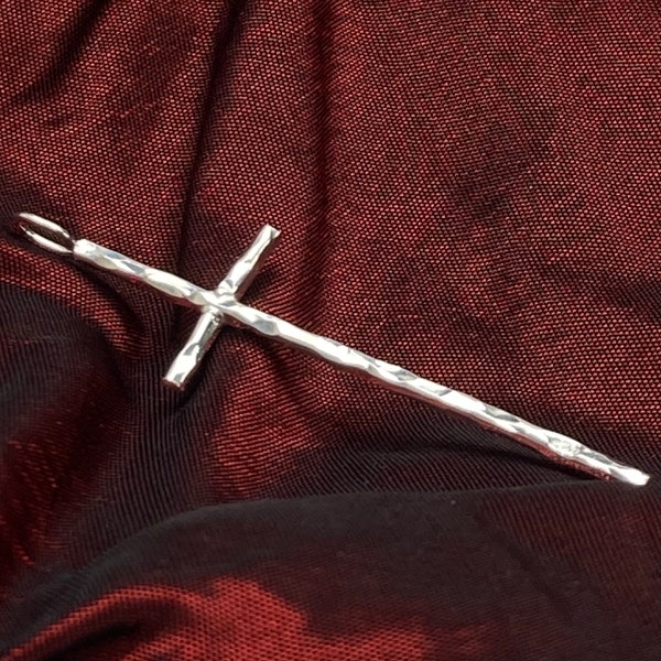 Extra Long Cross Pendant 925 Sterling Silver