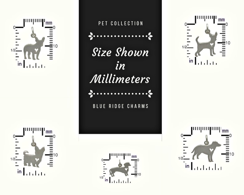 Labrador Retriever Charm Silhouette Dog Charms French Bulldog Charm Dachshund Charm Yorkshire Terrier Charm Dog with Heart Charm