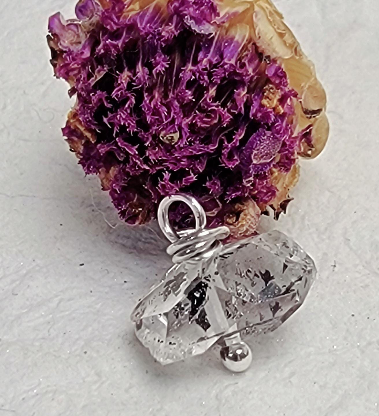 Sterling Silver Charm with Herkimer Diamond