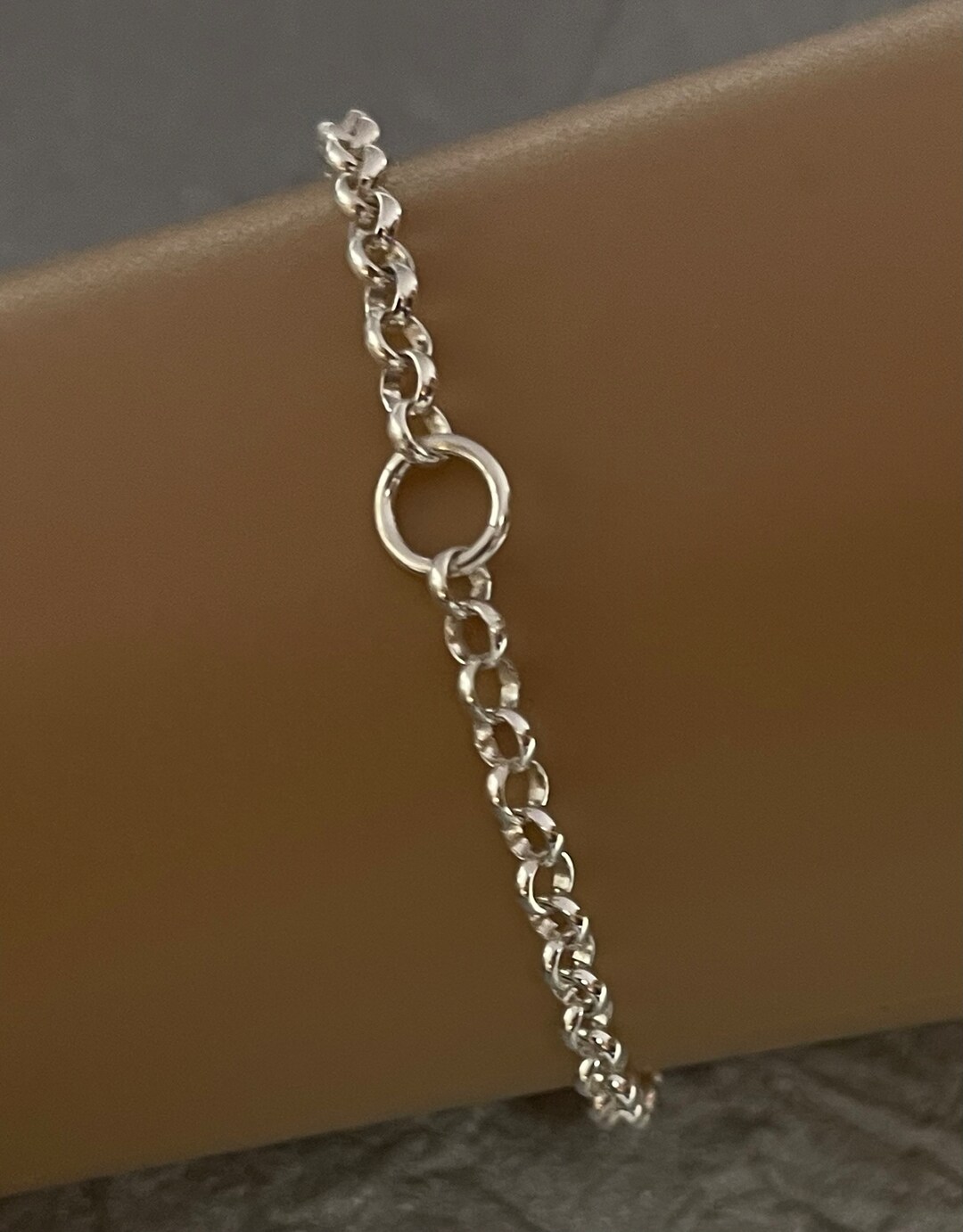 Sterling Silver Simple Charm Holder Bracelet Silver Charm Etsy