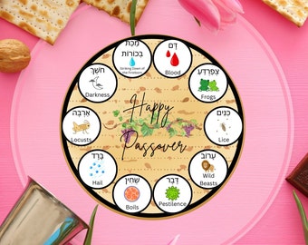 Passover Seder Coaster Decor Ten Plagues Pesach