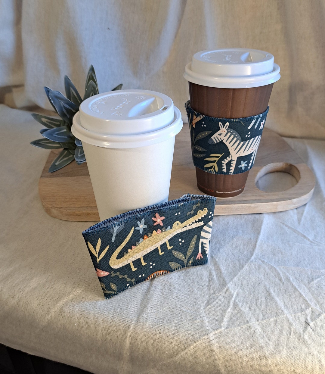 Reusable Fabric Coffee Sleeves Etsy