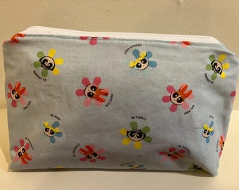 Cartoon Superhero Girl Trio Cosmetic Bag