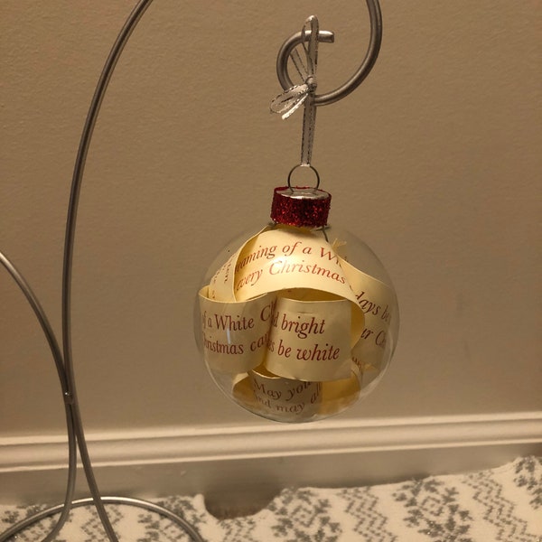 White Christmas Lyrics Ornament