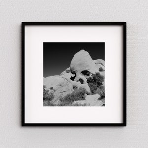 Joshua Tree National Park, CA - Black & White Photo Print - &quot;Skull Rock&quot;