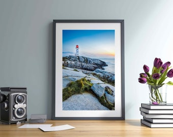 Photo Print - Peggy's Cove Lighthouse Sunset, Nova Scotia Art