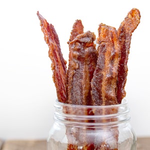Candied Bacon Jerky [ Various Flavors ] Regular or Crispy. Award Winning Snack, a Meat Lovers Gift.