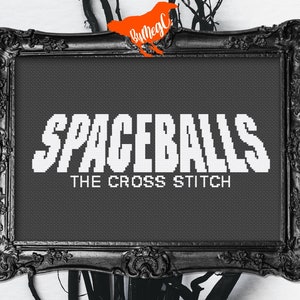 Space the Cross Stitch Merchandising, Counted Cross Stitch Pattern, Instant Download PDF, Nerdy, Geeky, Black and White Simple Beginner