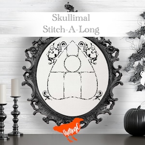 Skullimals Stitch-A-Long (SAL), Mystery Cross Stitch Pattern, Witchy Familiars, Animal Skeletons, Xstitch, Goth, Witch, Undead, Dark, Spooky