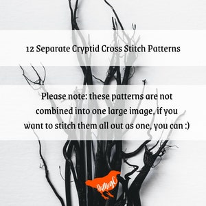 12 Cryptid Combo - Digital Cross Stitch Patterns With Creepy Cryptid ...