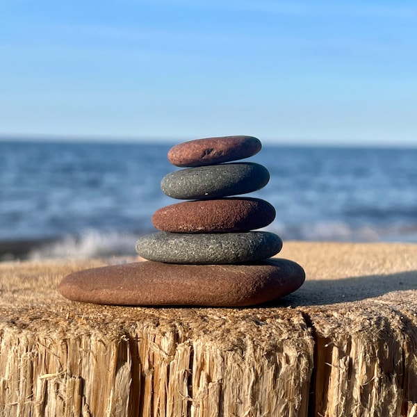 Lake Superior Beach Stone Desktop Decor — Teacher Gift — Mindful Meditation — Zen Balance — Yoga Studio + Meditation Alter — Sustainable Art