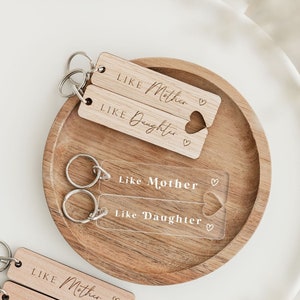 Pair of Mother Daughter Keyrings & Giftbox | Birthday Gift | Mothers Day Gift | Like Mother Like Daughter | Mother Daughter Grandma Keyrings