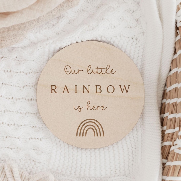 Rainbow Baby Announcement Sign | Social Media Prop | Baby Arrival Plaque | Our Little Rainbow Baby